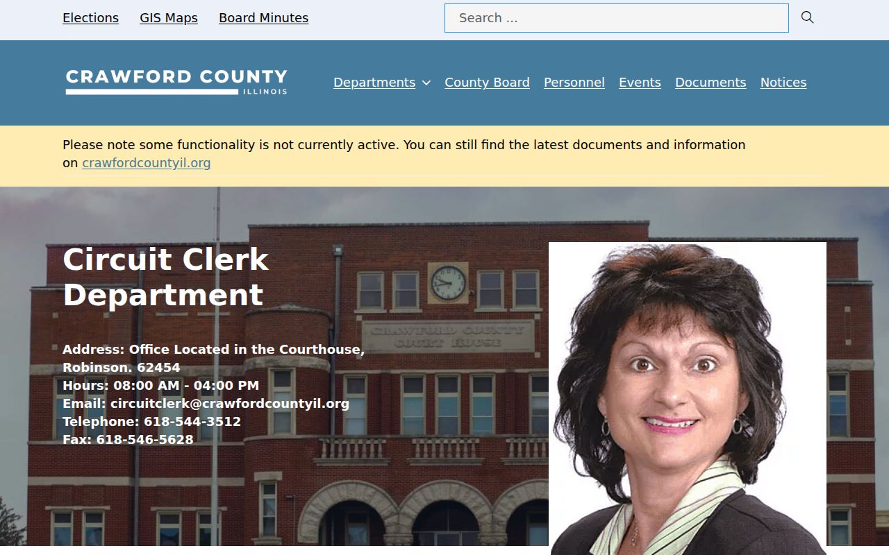 Crawford County court case records on the Circuit Clerk page