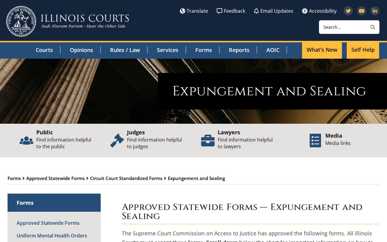 Crawford County criminal record expungement and sealing forms