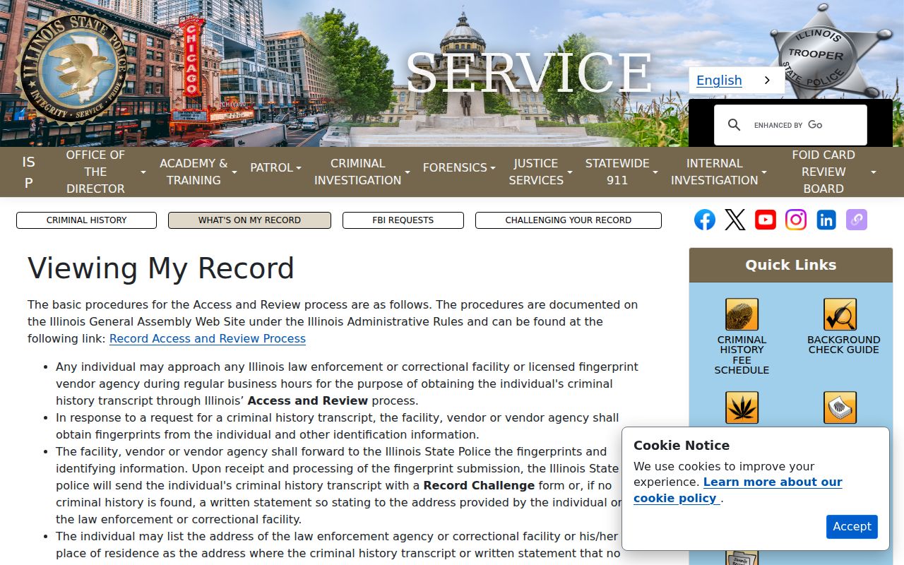 Crawford County criminal history Access and Review instructions