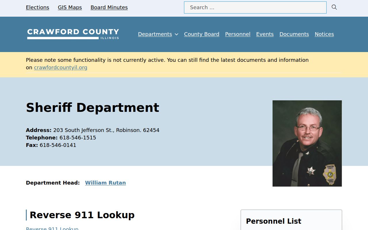 Crawford County criminal records sheriff office page